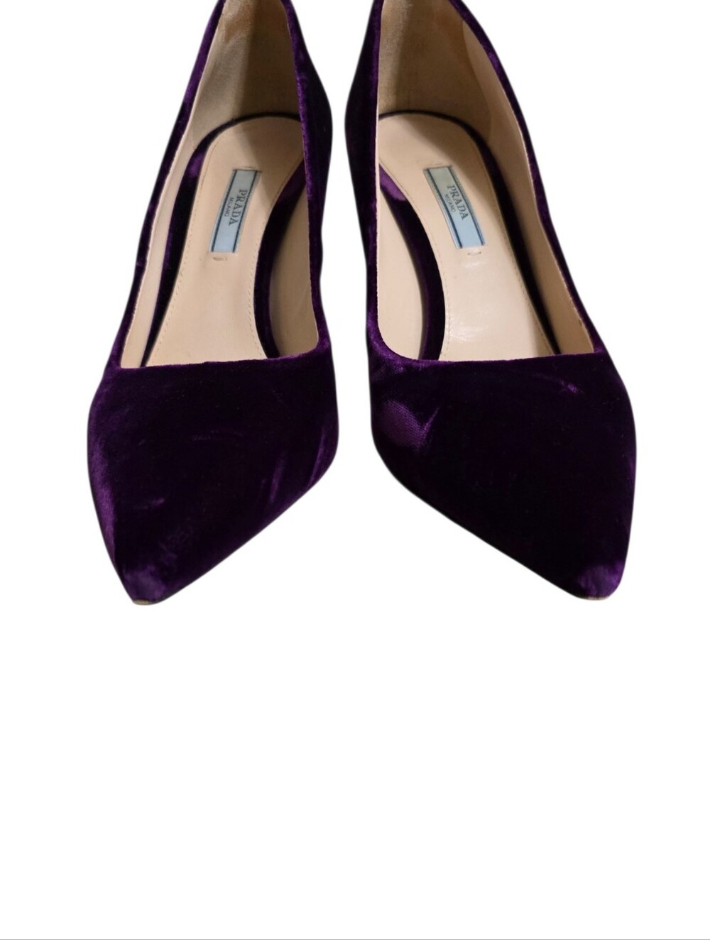 Prada Velvet Heels in Royal Purple Size 9.5 - Picture 2 of 9